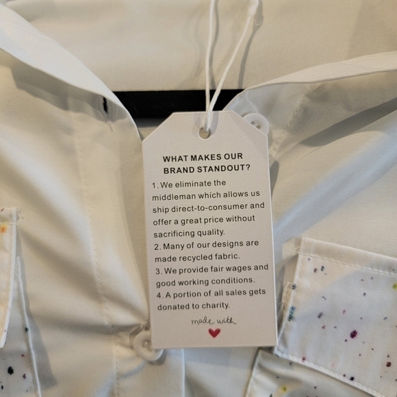 BELLE Lily Long Sleeve Button Down With Rainbow Colors Size M - Picture 12 of 14